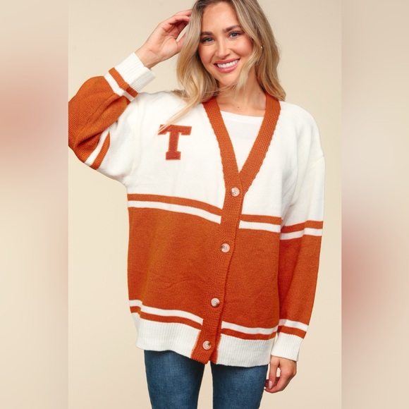 Cardigan button down v neck in roya blue - Picture 7 of 10